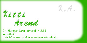 kitti arend business card